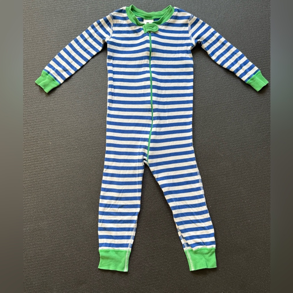 Hanna Andersson Baby Blue and White Striped Pajamas Size 6-9 months